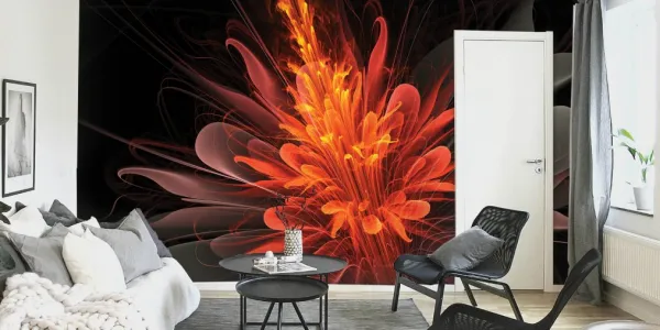 Tapeta 3D fiery flower