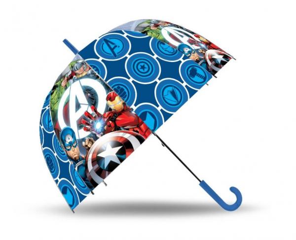 EUROSWAN Vystreľovací priehľadný dáždnik Avengers POE, průměr 70 cm