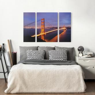 Trojdielny obraz Most Golden Gate v noci