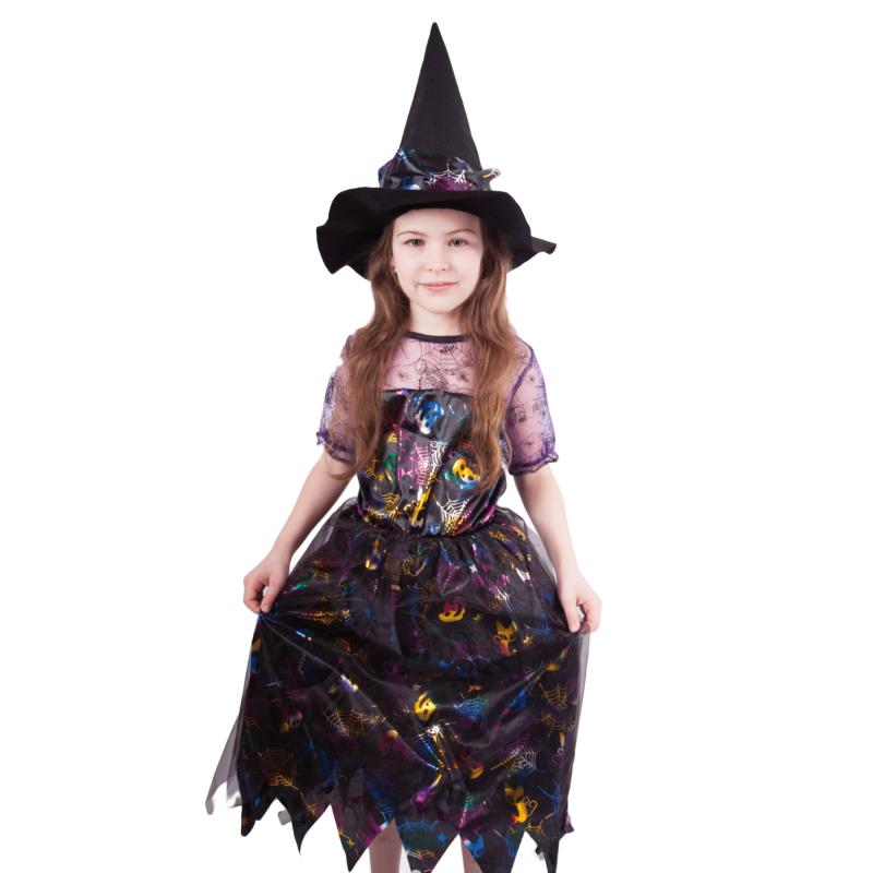 Detský kostým čarodejnica farebná (M)