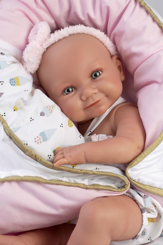 Llorens 73806 NEW BORN HOLČIČKA - realistická bábika bábätko s celovinylovým telom - 40 cm