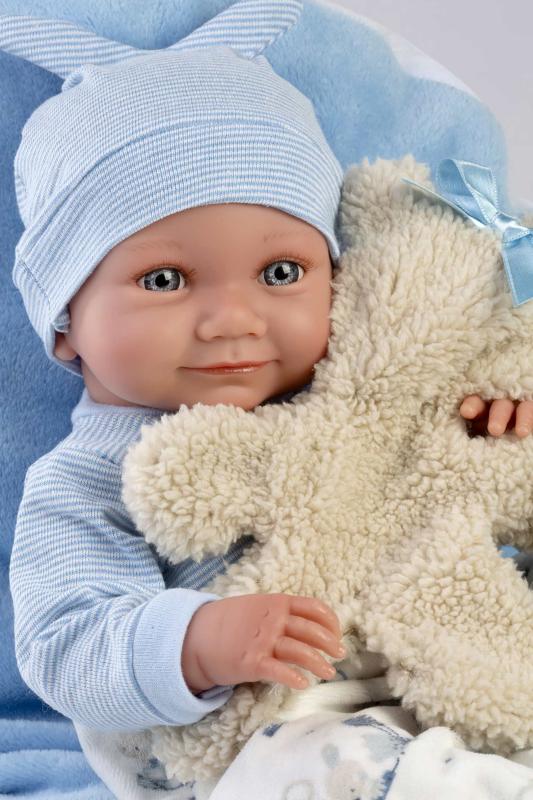 Llorens 73807 NEW BORN CHLAPČEK - realistická bábika bábätko s celovinylovým telom - 40 cm
