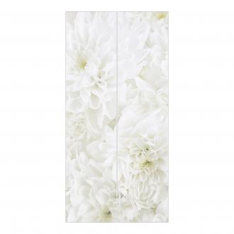 Súprava posuvnej záclony - Dahlias Sea Of Flowers White  -2 panely