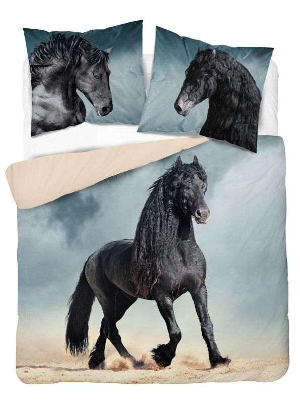 DETEXPOL -  DETEXPOL Francúzske obliečky Black Horse  Bavlna, 220/200, 2x70/80 cm