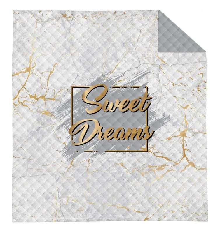 DETEXPOL -  DETEXPOL Prehoz na posteľ Sweet Dreams mramor white  Polyester, 170/210 cm