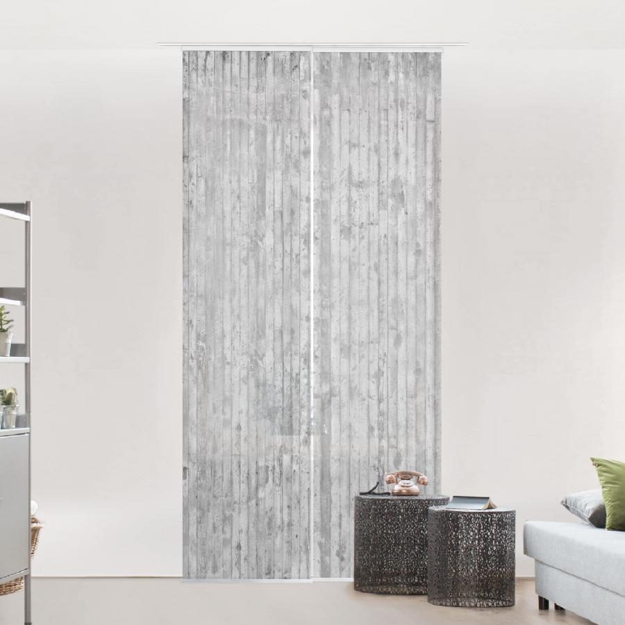Súprava posuvnej záclony - Concrete Look Wallpaper With Stripes - 2 panely