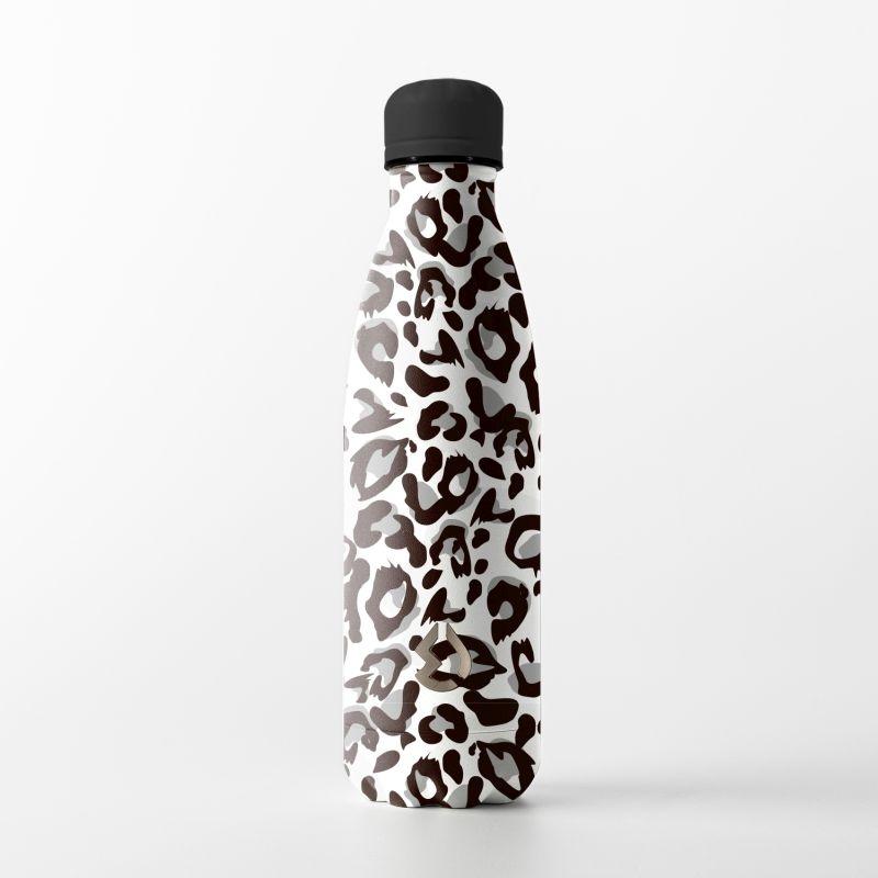 Water Revolution -  Water Revolution Nerezová Termo fľaša na pitie Fashion Leopard biela  Potravinářská nerezová ocel 18