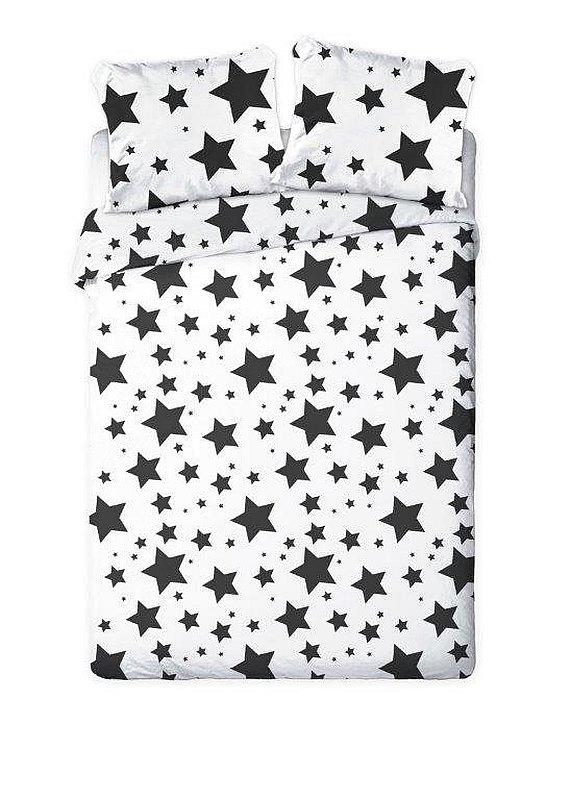 FARO -  FARO Francúzske obliečky Hviezdy čiernobiele  Bavlna, 220/200, 2x70/80 cm