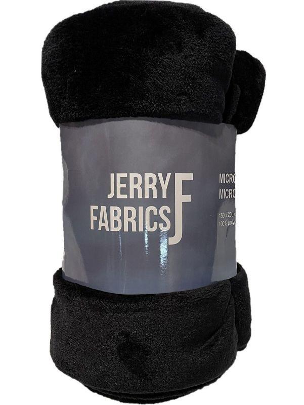 JERRY FABRICS Deka microflanel super soft Čierna  Polyester, 150/200 cm