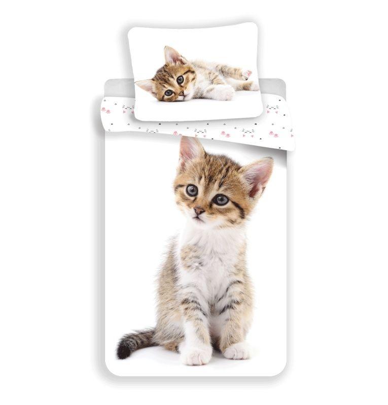 JERRY FABRICS -  Obliečky Kitten white 140/200, 70/90