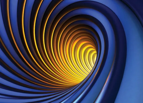 Tapeta 3D blue-gold spiral