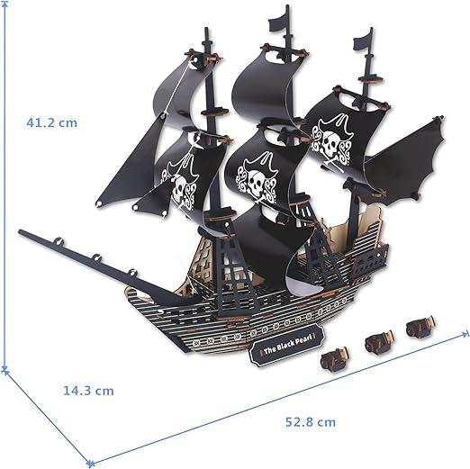 Woodcraft Drevené 3D puzzle Pirátska loď Čierna perla