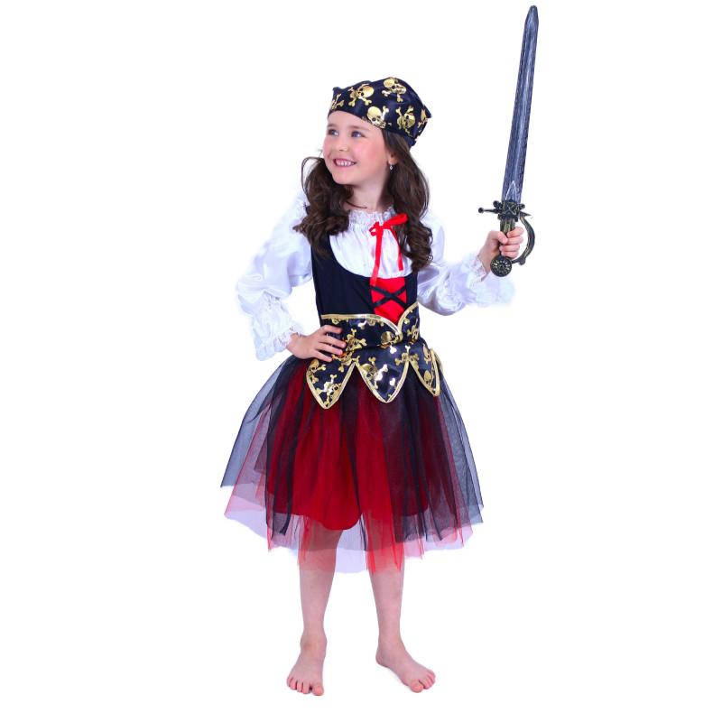Detský kostým pirátka s šatkou (S) e-obal
