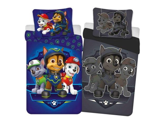 DETEXPOL Obliečky Paw Patrol modrá svietiace Bavlna, 140/200, 70/80 cm