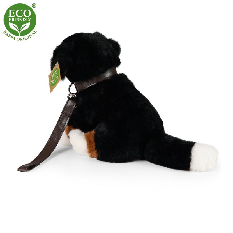 Plyšový pes bernský salašnícky sediaci s vodítkom a zvukom 20 cm ECO-FRIENDLY