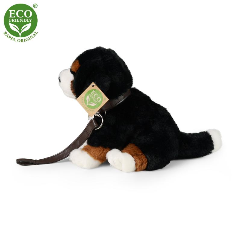 Plyšový pes bernský salašnícky sediaci s vodítkom 20 cm ECO-FRIENDLY