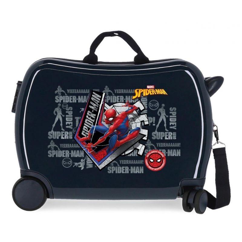 JOUMMABAGS Detský kufrík na kolieskach Spiderman Navy MAXI ABS plast, 50x38x20 cm, objem 34 l