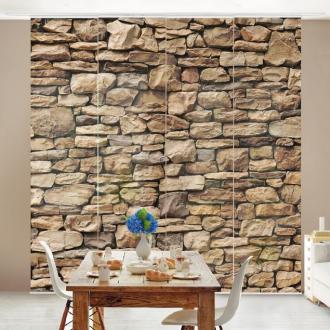 Súprava posuvnej záclony - Americká kamenná stena - 4 panely