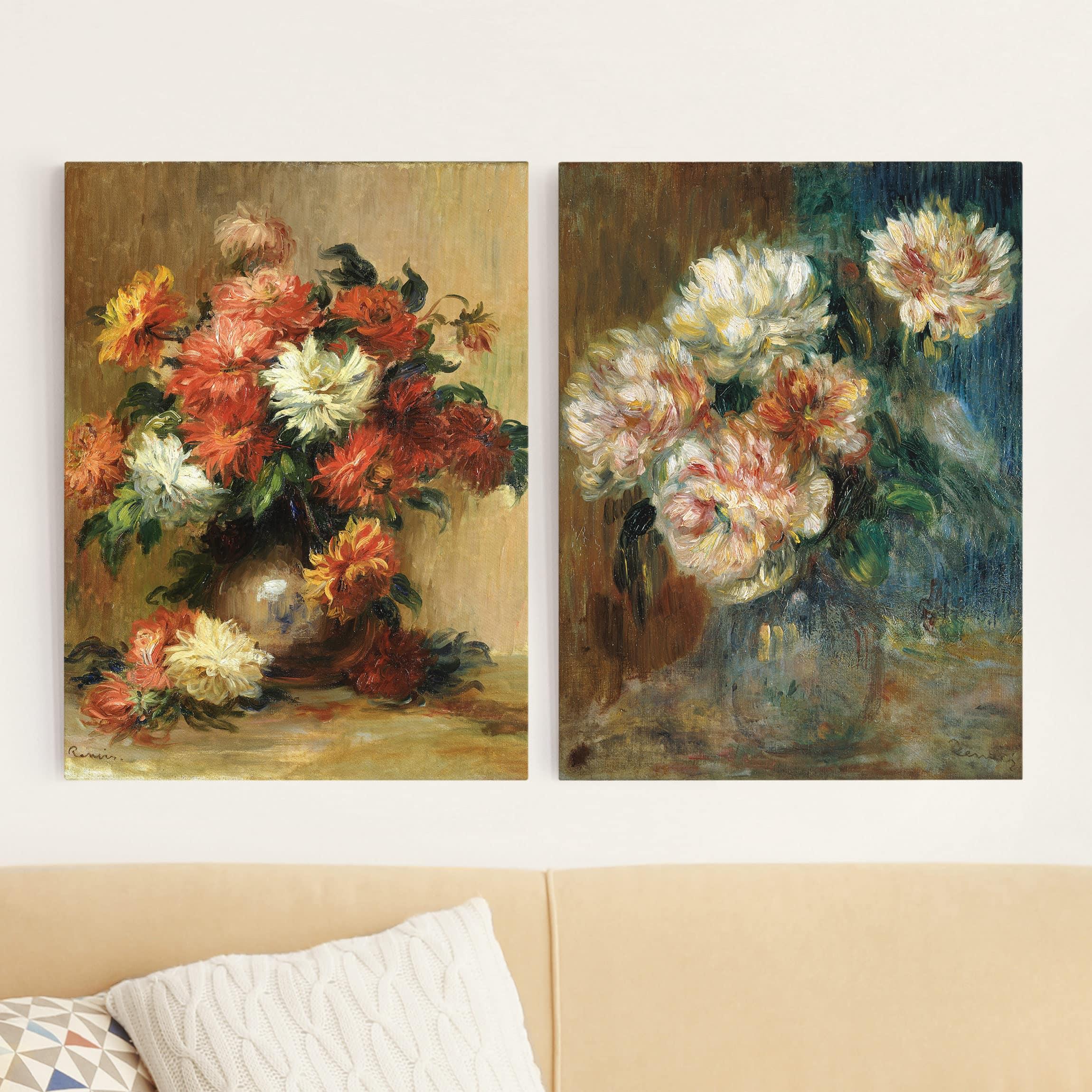 Dvojdielny obraz Auguste Renoir - Vázy 4:3
