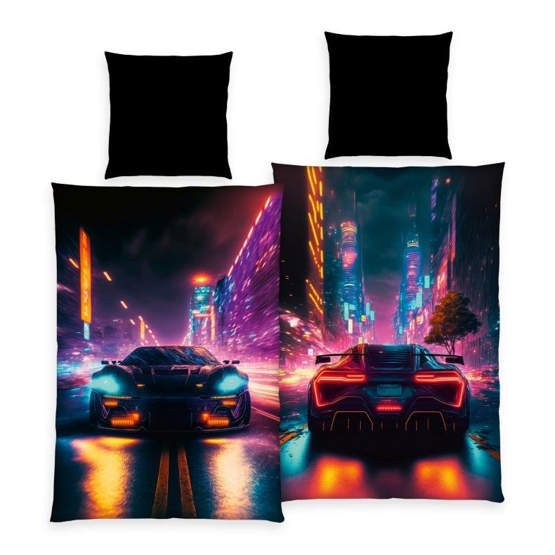 HERDING Obliečky Neon Car micro Polyester - mikrovlákno, 140/200 cm