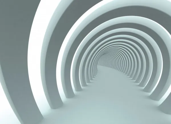 Tapeta 3D tunel white
