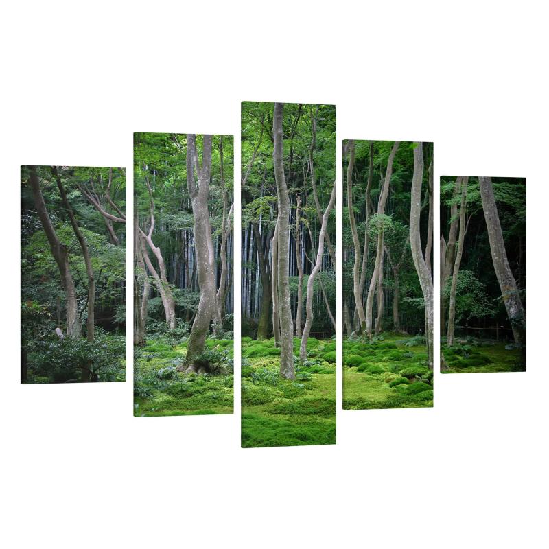 Päťdielny obraz Japonský les