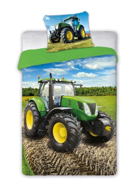 FARO Obliečky Traktor zelený  Bavlna, 140/200, 70/90 cm