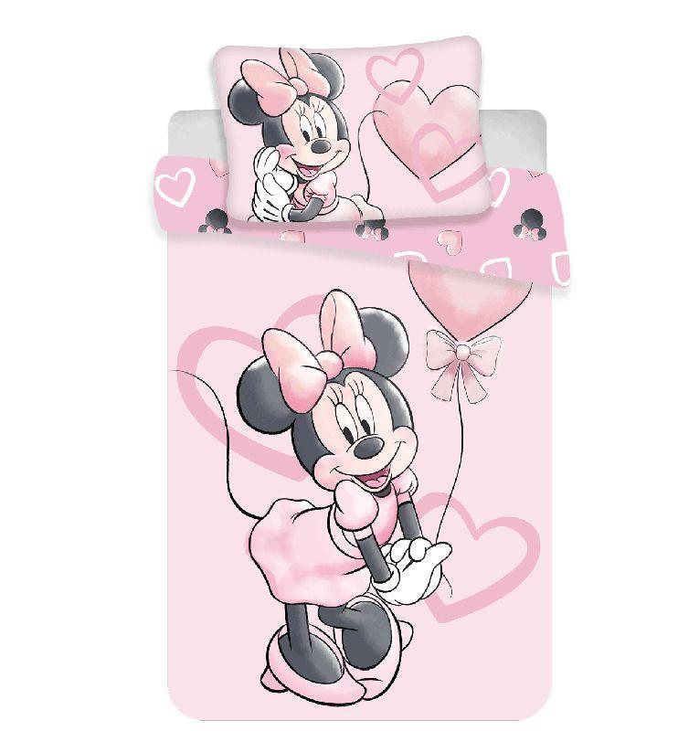 JERRY FABRICS Obliečky do postieľky Minnie Pink Heart baby  Bavlna, 100/135, 40/60 cm