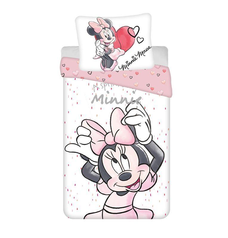 JERRY FABRICS Obliečky Minnie White Bavlna, 140/200, 70/90 cm