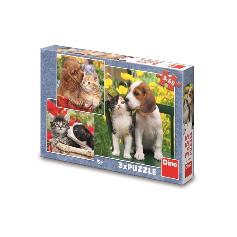 Puzzle 3x55 Zvierací kamaráti