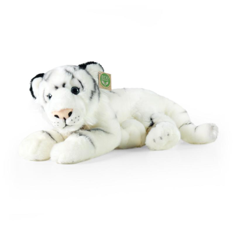 Plyšový tiger biely ležiaci 36 cm ECO-FRIENDLY