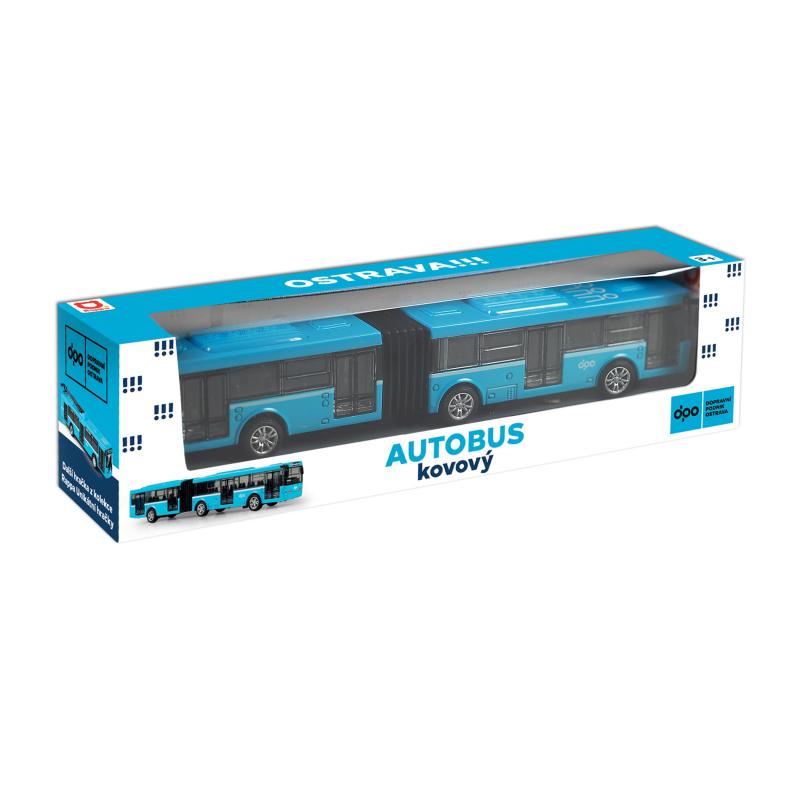 Kovový kĺbový autobus DPO Ostrava 18 cm