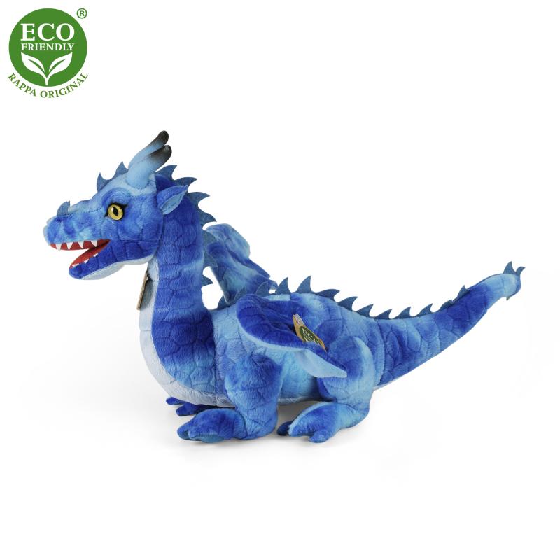 Plyšový drak 40 cm modrý ECO-FRIENDLY