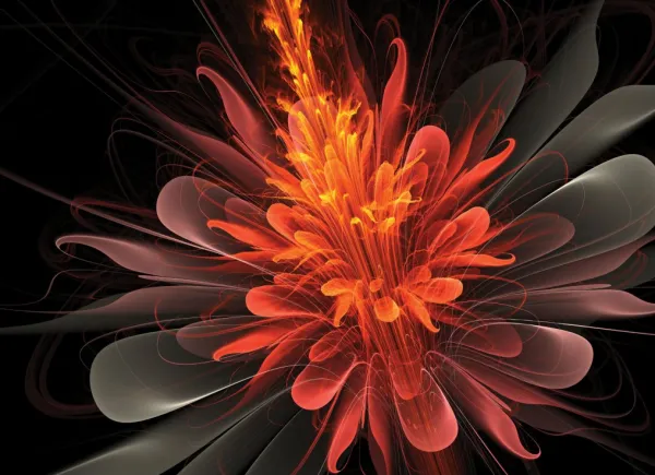 Tapeta 3D fiery flower