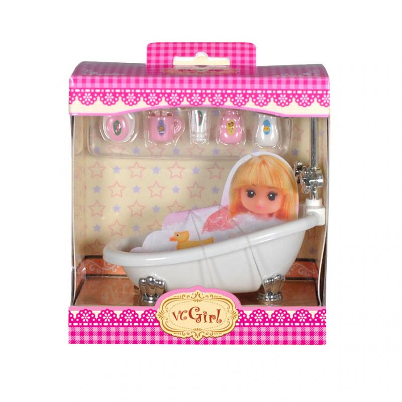 Sada nábytok mini pre bábiky (záchod - vaňa - jedáleň)