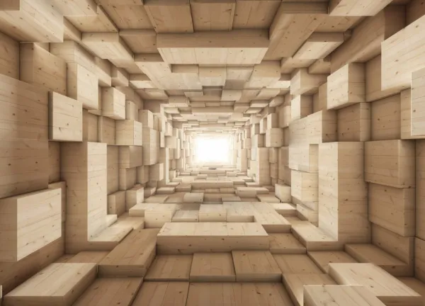 Tapeta 3D wooden tunnel