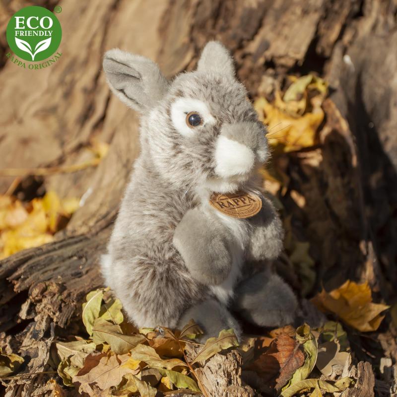Plyšový zajac šedý sediaci 20 cm ECO-FRIENDLY