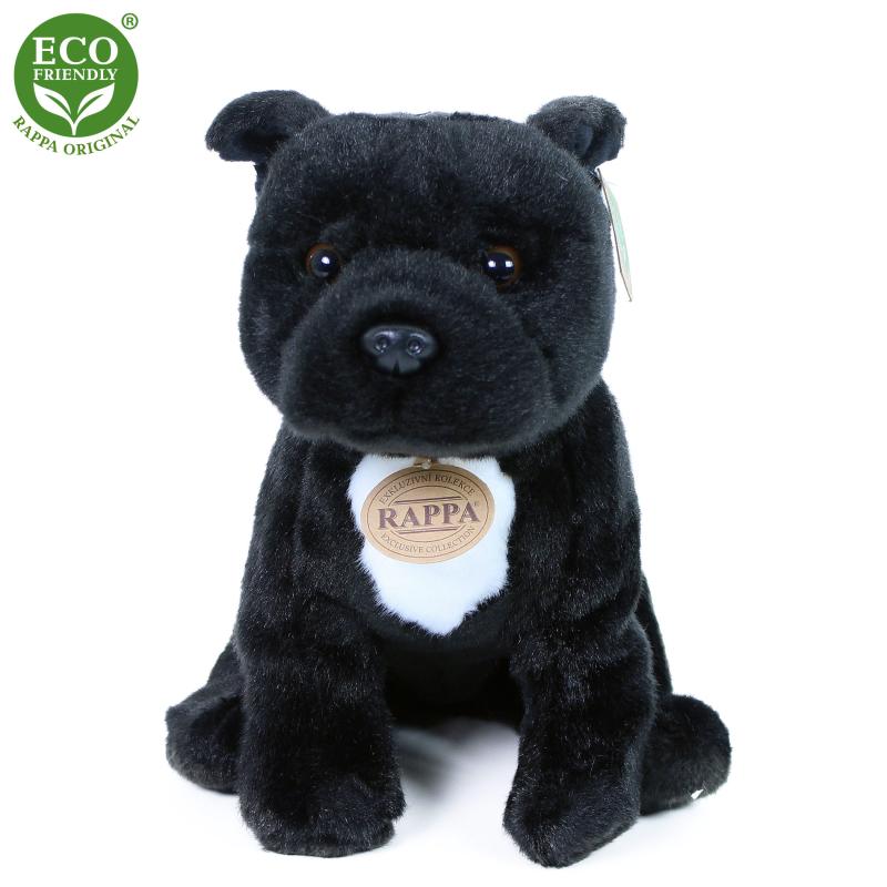 Plyšový pes stafordšírský bulteriér 30 cm čierný ECO-FRIENDLY
