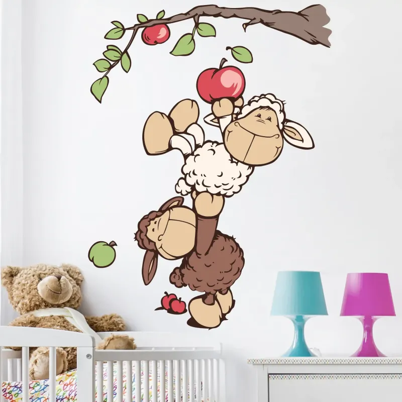Samolepka na stenu Lenny a Jolly Mähovci zbierajú jablká