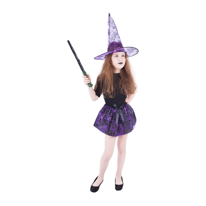 Detská sukňa pavučina s klobúkom čarodejnice