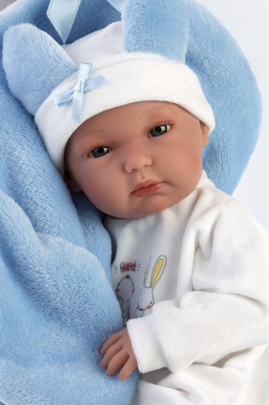 Llorens 63597 NEW BORN CHLAPČEK - realistická bábika bábätko s celovinylovým telom - 35 cm