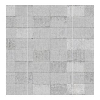 Súprava posuvnej záclony - Betónové dlaždice Pozrite šedé - 4 panely