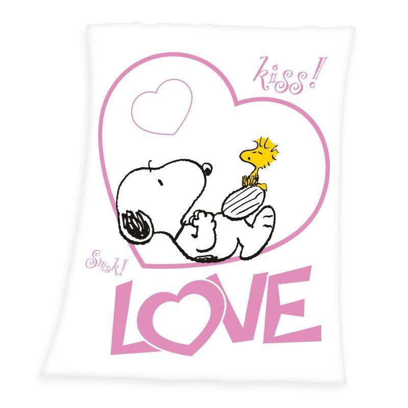 HERDING Fleece deka Snoopy Love  Polyester, 130/170 cm
