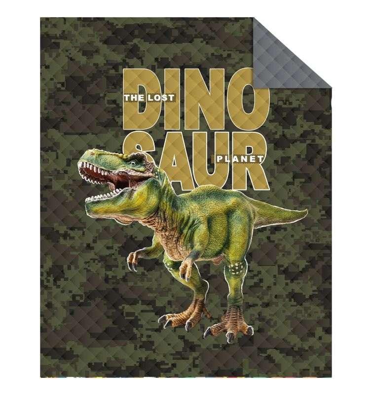 DETEXPOL Prehoz na posteľ Dinosaur Army Polyester, 170/210 cm