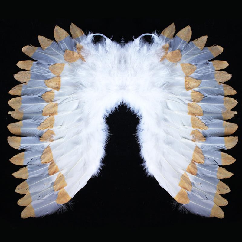 Anjelské Krídla s perím bielo-zlaté