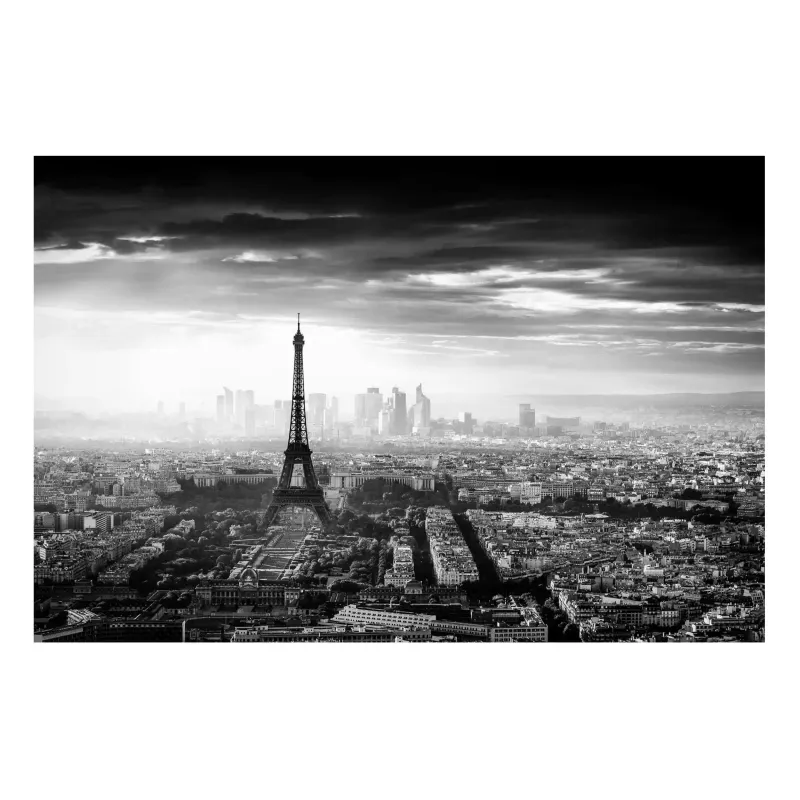 Magnetické obrazy Eiffelova veža zhora v čiernej a bielej