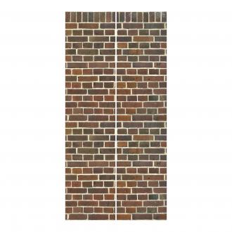 Súprava posuvnej záclony -Brick Wallpaper London Maroon-2 panely