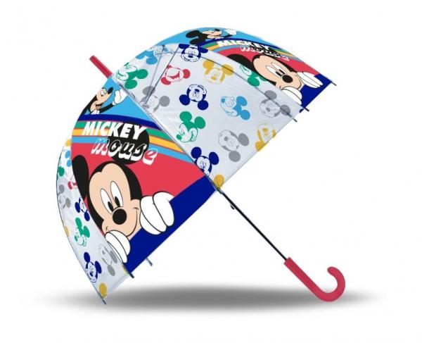 EUROSWAN Vystreľovací priehľadný dáždnik Mickey POE, průměr 70 cm