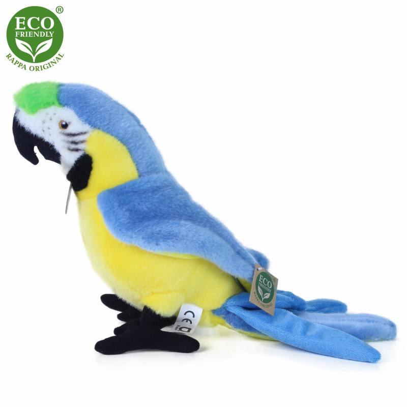 Plyšový papagáj ara modry 25 cm ECO-FRIENDLY