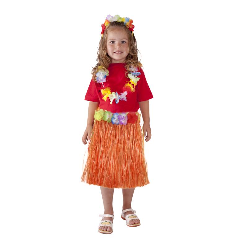 Sukňa Havaj detská 45 cm oranžová